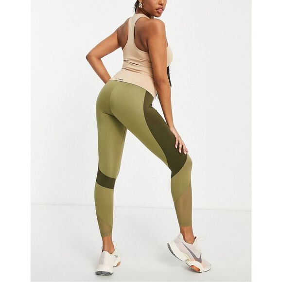 ASOS Pants - ASOS 4505 Hourglass color block 7/8 leggings in polyester - KHAKI